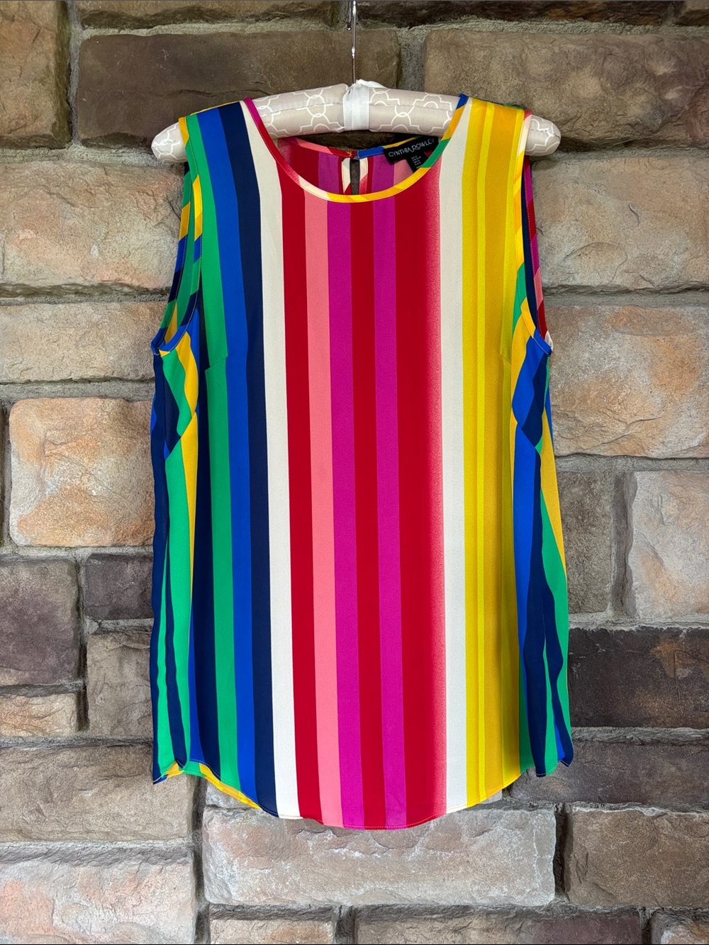 Cynthia Rowley Multicolor Vertical Stripe Sleeveless Camisole